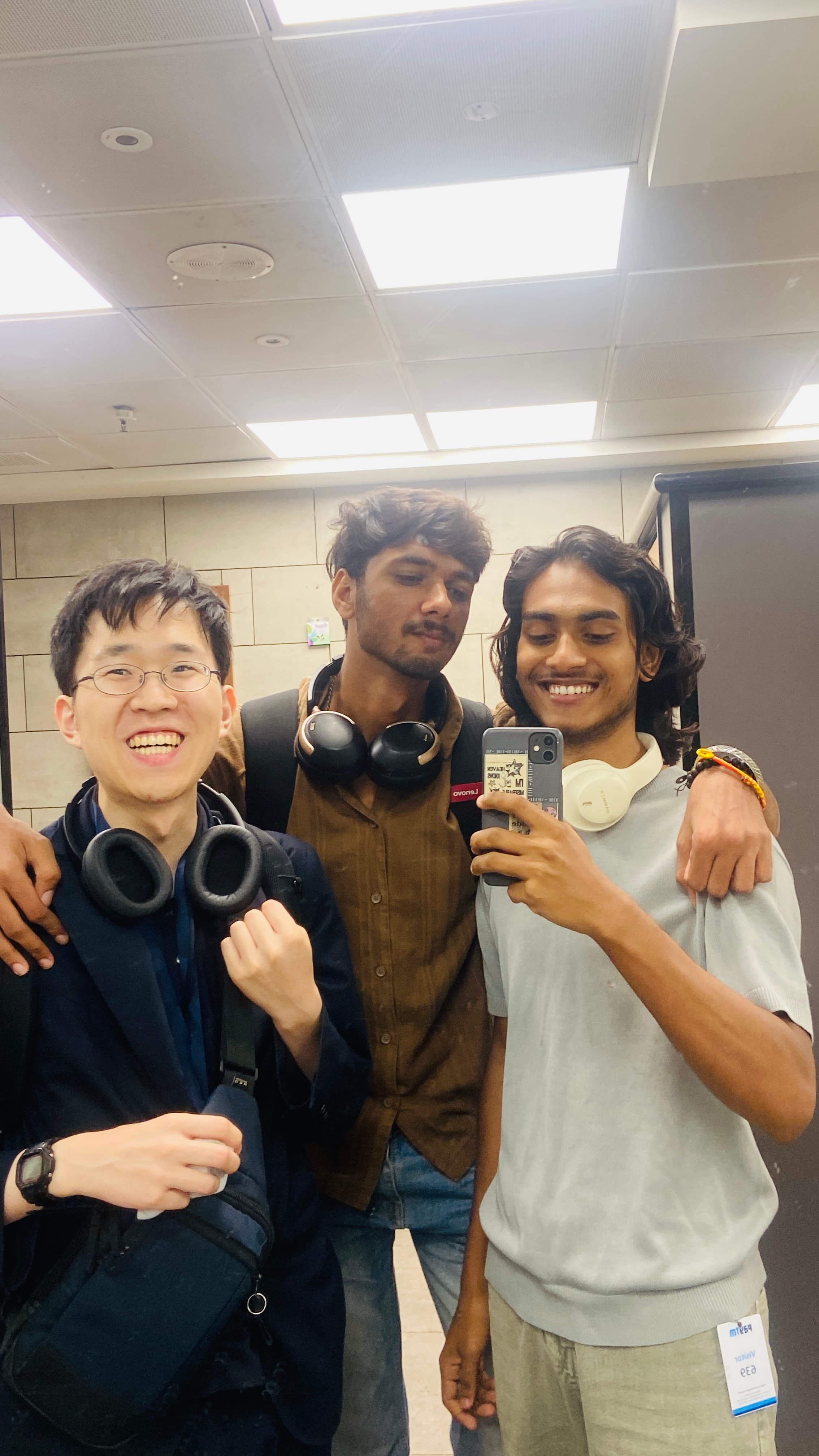 Three-way mirror selfie